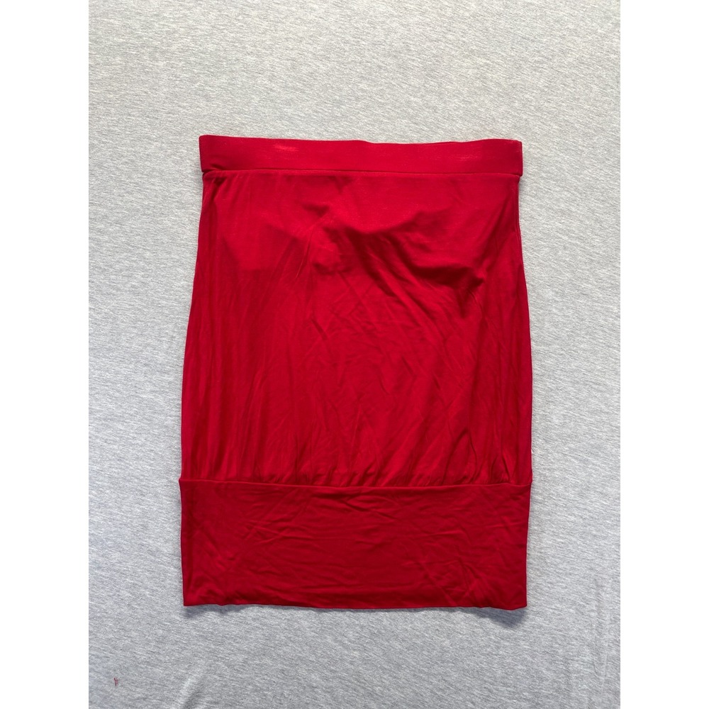 Moda International Tube Top Womens Medium Red Modal Strapless Built In Shelf Bra